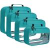 imageBAGAIL Clear Packing Cubes Packing Organizer for Travel Accessories Luggage suitcaseTeal