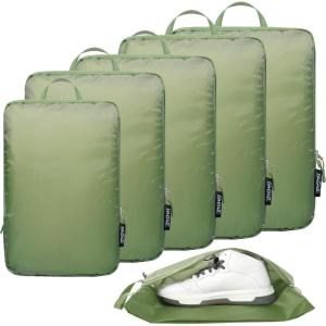 imageBAGAIL 4 Set6 Set Ultralight Compression Packing Cubes Packing Organizer for Travel Accessories Luggage Suitcase Backpack70D FullMesh 6Set BlackMatcha Green
