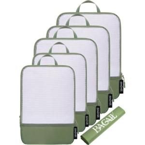 imageBAGAIL 4 Set6 Set Ultralight Compression Packing Cubes Packing Organizer for Travel Accessories Luggage Suitcase Backpack70D FullMesh 6Set BlackMatcha Green Mesh