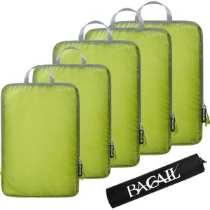 imageBAGAIL 4 Set6 Set Ultralight Compression Packing Cubes Packing Organizer for Travel Accessories Luggage Suitcase Backpack70D FullMesh 6Set BlackMoss Green