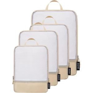 imageBAGAIL 4 Set6 Set Ultralight Compression Packing Cubes Packing Organizer for Travel Accessories Luggage Suitcase Backpack70D FullMesh 6Set BlackThe Beige