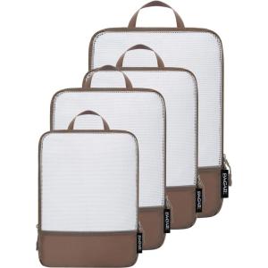 imageBAGAIL 4 Set6 Set Ultralight Compression Packing Cubes Packing Organizer for Travel Accessories Luggage Suitcase Backpack70D FullMesh 6Set BlackThe Brown