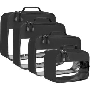 imageBAGAIL Clear Packing Cubes Packing Organizer for Travel Accessories Luggage suitcaseBlack