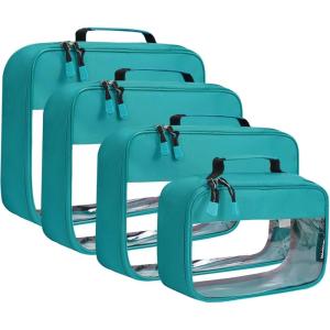 imageBAGAIL Clear Packing Cubes Packing Organizer for Travel Accessories Luggage suitcaseTeal