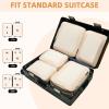 imageBAGAIL 4 Set6 Set8 Set Compression Packing Cubes Travel Accessories Expandable Packing OrganizersBeige SquareMesh 6 Set06Beige