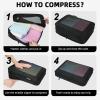imageBAGAIL 4 Set6 Set8 Set Compression Packing Cubes Travel Accessories Expandable Packing OrganizersBeige SquareMesh 6 Set06Black