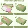 imageBAGAIL 4 Set6 Set8 Set Compression Packing Cubes Travel Accessories Expandable Packing OrganizersBeige SquareMesh 6 Set06Matcha Green