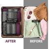 imageBAGAIL 4 Set6 Set8 Set Compression Packing Cubes Travel Accessories Expandable Packing OrganizersBeige SquareMesh 6 Set6Burgundy