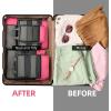 imageBAGAIL 4 Set6 Set8 Set Compression Packing Cubes Travel Accessories Expandable Packing OrganizersBeige SquareMesh 6 Set6Coral