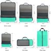 imageBAGAIL 4 Set6 Set8 Set Compression Packing Cubes Travel Accessories Expandable Packing OrganizersBeige SquareMesh 6 Set6Turquoise