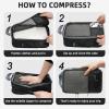 imageBAGAIL 4 Set6 Set8 Set Compression Packing Cubes Travel Accessories Expandable Packing OrganizersBeige SquareMesh 6 Set8Black