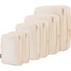 imageBAGAIL 4 Set6 Set8 Set Compression Packing Cubes Travel Accessories Expandable Packing OrganizersBeige SquareMesh 6 Set06Beige