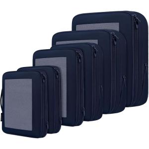 imageBAGAIL 4 Set6 Set8 Set Compression Packing Cubes Travel Accessories Expandable Packing OrganizersBeige SquareMesh 6 Set06Navy