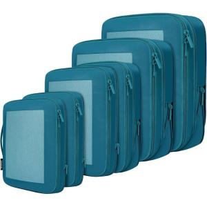 imageBAGAIL 4 Set6 Set8 Set Compression Packing Cubes Travel Accessories Expandable Packing OrganizersBeige SquareMesh 6 Set06Teal