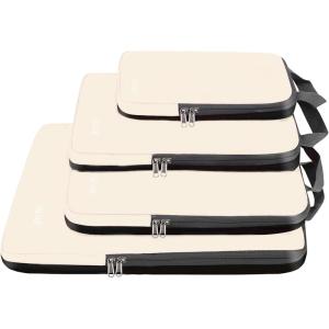 imageBAGAIL 4 Set6 Set8 Set Compression Packing Cubes Travel Accessories Expandable Packing OrganizersBeige SquareMesh 6 Set4Beige
