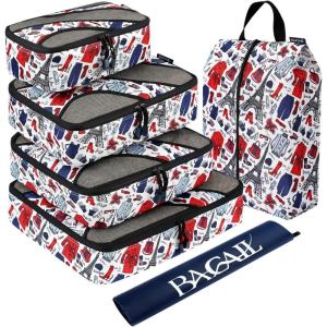 imageBAGAIL 6 Set Packing CubesTravel Luggage Packing OrganizersParis Mode