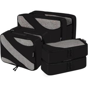 imageBAGAIL 6 Set Packing CubesTravel Luggage Packing OrganizersThe AllBlack