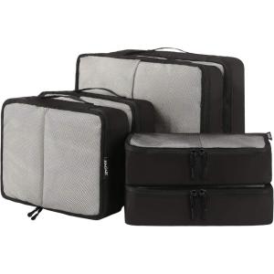 imageBAGAIL 6 Set Packing CubesTravel Luggage Packing OrganizersThe Black