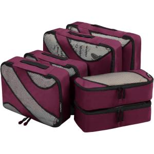 imageBAGAIL 6 Set Packing CubesTravel Luggage Packing OrganizersThe Burgundy