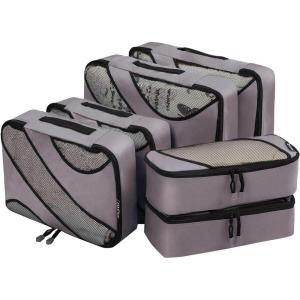imageBAGAIL 6 Set Packing CubesTravel Luggage Packing OrganizersThe Dark Grey