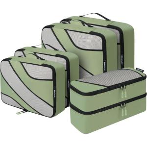 imageBAGAIL 6 Set Packing CubesTravel Luggage Packing OrganizersThe Matcha Green