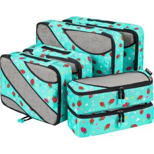 imageBAGAIL 6 Set Packing CubesTravel Luggage Packing OrganizersThe Strawberry