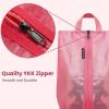 imageBagail Shoe Bags for TravelSet of 2 Shoe Bags for Storage in ClosetTransparent Shoe Packing Organizers with YKK Zipper L 17quotx10quotx5quot Classic Black 2pcsCoral 2pcs