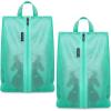 imageBagail Shoe Bags for TravelSet of 2 Shoe Bags for Storage in ClosetTransparent Shoe Packing Organizers with YKK Zipper L 17quotx10quotx5quot Classic Black 2pcsTurquoise 2pcs