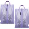 imageBagail Shoe Bags for TravelSet of 2 Shoe Bags for Storage in ClosetTransparent Shoe Packing Organizers with YKK Zipper L 17quotx10quotx5quot Classic Black 2pcsLavender 2pcs