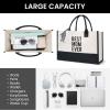 imageBAGAIL Initial Tote Bag Personalized Birthday Gifts for Women Teacher Friends Mom Wedding Monogrammed Beach BagBest Mom Ever