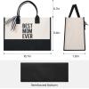 imageBAGAIL Initial Tote Bag Personalized Birthday Gifts for Women Teacher Friends Mom Wedding Monogrammed Beach BagBest Mom Ever
