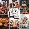 imageBAGAIL Initial Tote Bag Personalized Birthday Gifts for Women Teacher Friends Mom Wedding Monogrammed Beach BagCanvas Bride With Cosmetic Bag