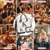 imageBAGAIL Initial Tote Bag Personalized Birthday Gifts for Women Teacher Friends Mom Wedding Monogrammed Beach BagCanvas K With 2 Cosmetic Bags