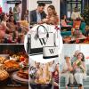 imageBAGAIL Initial Tote Bag Personalized Birthday Gifts for Women Teacher Friends Mom Wedding Monogrammed Beach BagCanvas W With Cosmetic Bag