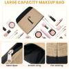 imageBAGAIL Initial Tote Bag Personalized Birthday Gifts for Women Teacher Friends Mom Wedding Monogrammed Beach BagJute Brown J With Cosmetic Bag
