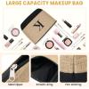 imageBAGAIL Initial Tote Bag Personalized Birthday Gifts for Women Teacher Friends Mom Wedding Monogrammed Beach BagJute Brown K With Cosmetic Bag