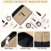 imageBAGAIL Initial Tote Bag Personalized Birthday Gifts for Women Teacher Friends Mom Wedding Monogrammed Beach BagJute Brown L With Cosmetic Bag