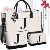 Canvas J With 2 Cosmetic Bags