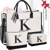Canvas K With 2 Cosmetic Bags