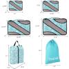imageBAGAIL 6 Set Packing CubesTravel Luggage Packing Organizers6Set Black NetLeaf