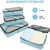 imageBAGAIL 6 Set Packing CubesTravel Luggage Packing Organizers6Set Black NetThe Dusty Blue