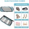 imageBAGAIL 6 Set Packing CubesTravel Luggage Packing Organizers6Set Black NetThe Dusty Blue