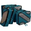 imageBAGAIL 6 Set Packing CubesTravel Luggage Packing Organizers6Set Black NetThe Teal