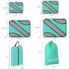 imageBAGAIL 6 Set Packing CubesTravel Luggage Packing Organizers6Set Black NetTurquoise
