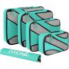 imageBAGAIL 6 Set Packing CubesTravel Luggage Packing Organizers6Set Black NetTurquoise