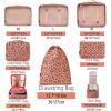 imageBAGAIL 8 Set Packing Cubes Luggage Packing Organizers for Travel Accessories Blush PinkPink Leopard