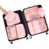 imageBAGAIL 8 Set Packing Cubes Luggage Packing Organizers for Travel Accessories Blush PinkWhite and Pink Stripe