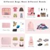 imageBAGAIL 8 Set Packing Cubes Luggage Packing Organizers for Travel Accessories Blush PinkWhite and Pink Stripe