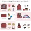 imageBAGAIL 8 Set Packing Cubes Luggage Packing Organizers for Travel Accessories Blush PinkWine Red