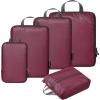 imageBAGAIL 5 Set6 Set Ultralight Compression Packing Cubes Travel Accessories Expandable Packing Organizers5Burgundy